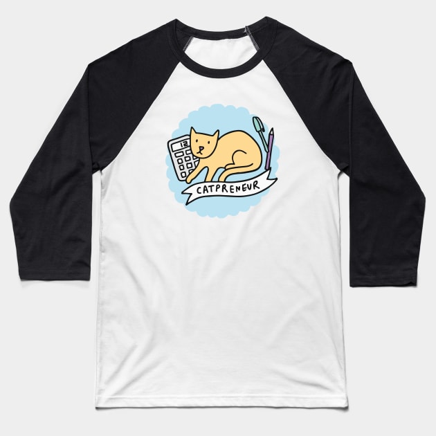 Catpreneur Baseball T-Shirt by veronicadearly